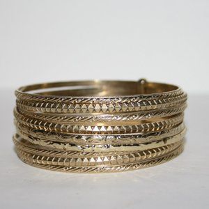 Beautiful gold bangle bracelet stack